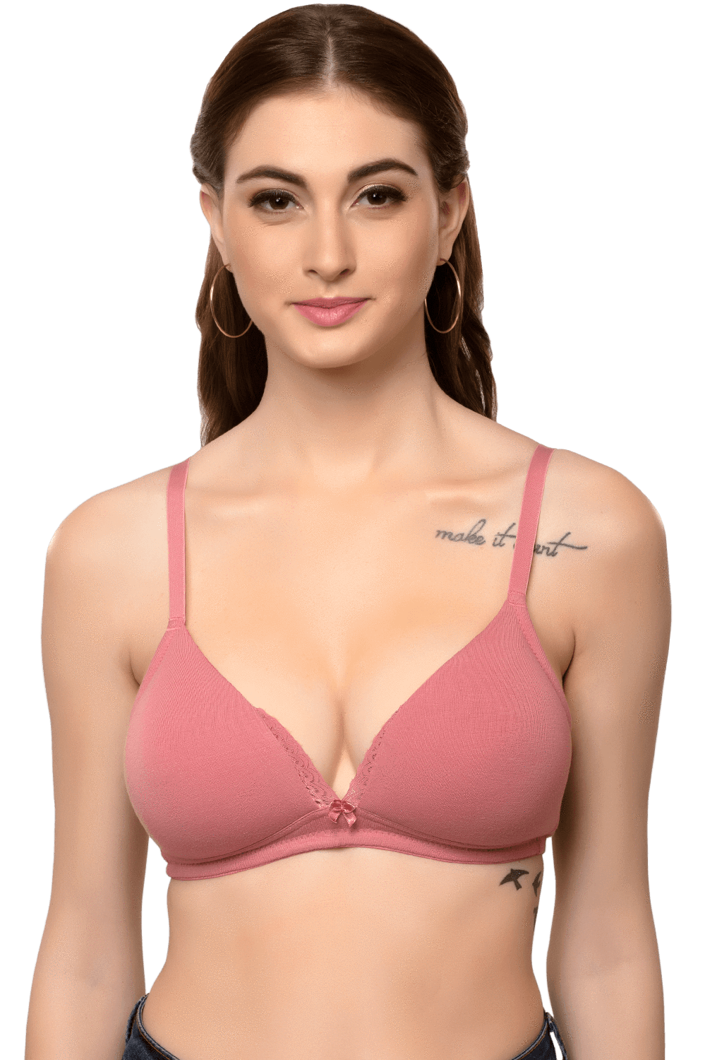 Inner Sense Organic Cotton Antimicrobial Lace touch T-shirt Bra