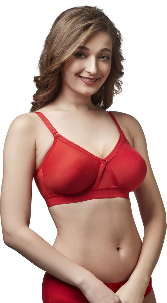 Alpa Red Trylo non - padded bra, Non Padded, non wired, non wired bra - bare essentials