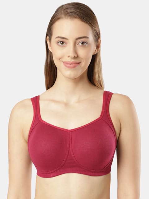 Bra FE 78 X Jockey Women's Wirefree Padded Super Combed Cotton Elastane Stretch Full Coverage Plus Size Bra with Broad Wings padded bra - bare essentials