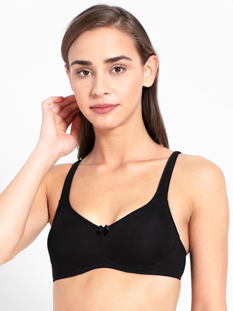 Buy Women's Wirefree Non Padded Super Combed Cotton Elastane Stretch Full  Coverage Everyday Bra with Contoured Shaper Panel and Adjustable Straps -  Mocha 1250