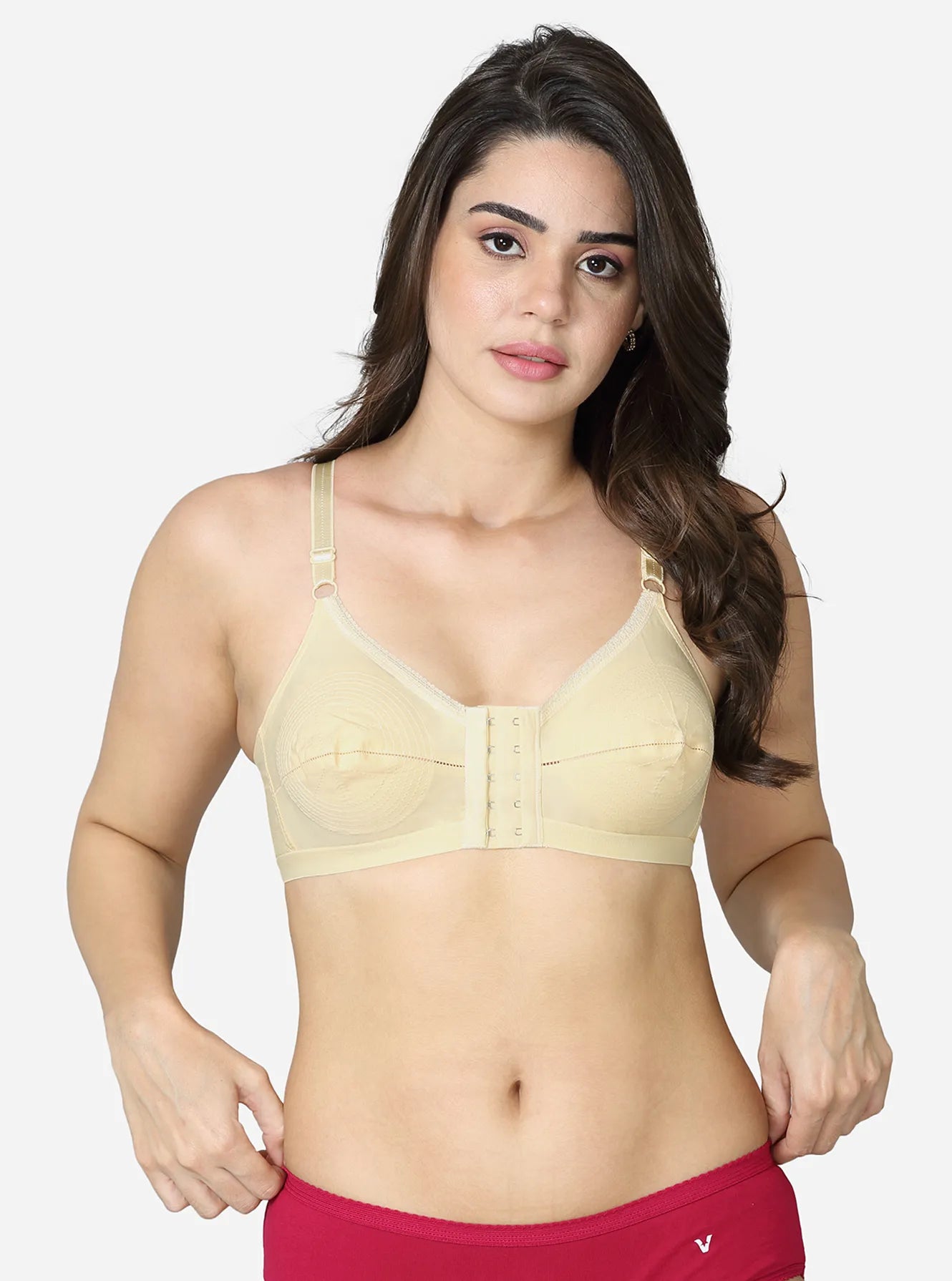 Grace Vstar Front Open Elastic Strap Bra Front Open, non - padded bra, Non Padded, non wired, non wired bra - bare essentials