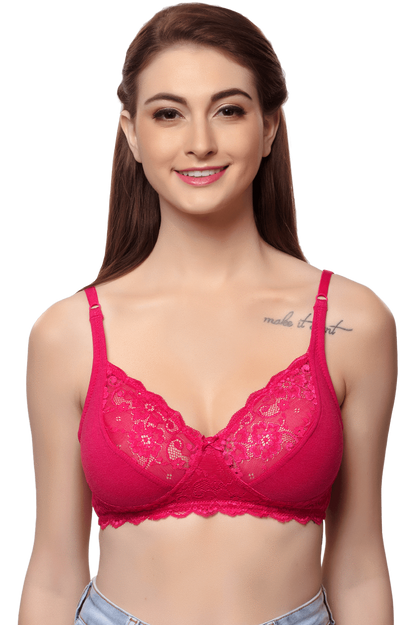 Inner Sense Organic Cotton Antimicrobial Laced non-Padded Bra