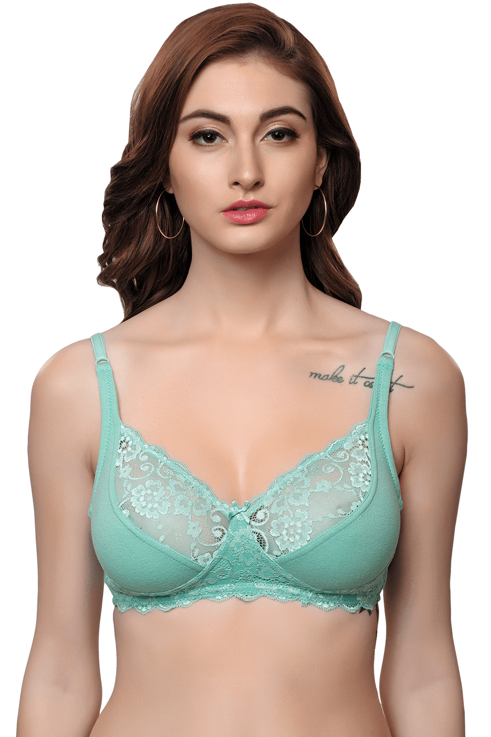 Buy Inner Sense Organic Cotton Antimicrobial Triangular Lace Band  Bralette-Pack Of 3-Green online