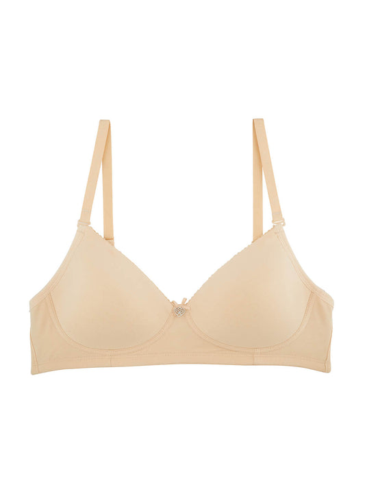 PrettySecrets Nude-Coloured Lace Underwired Non Padded Everyday