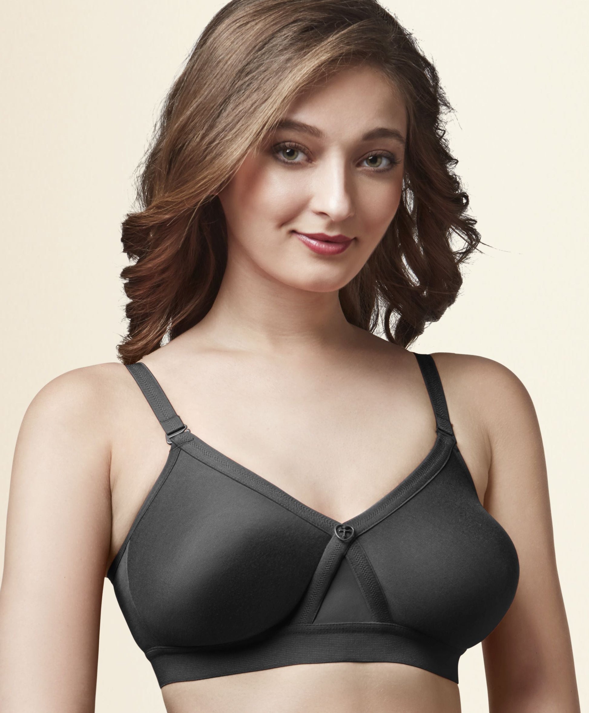 TRYLO Women's Non-Wired Cotton Bra, SKIN, 42D at  Women's
