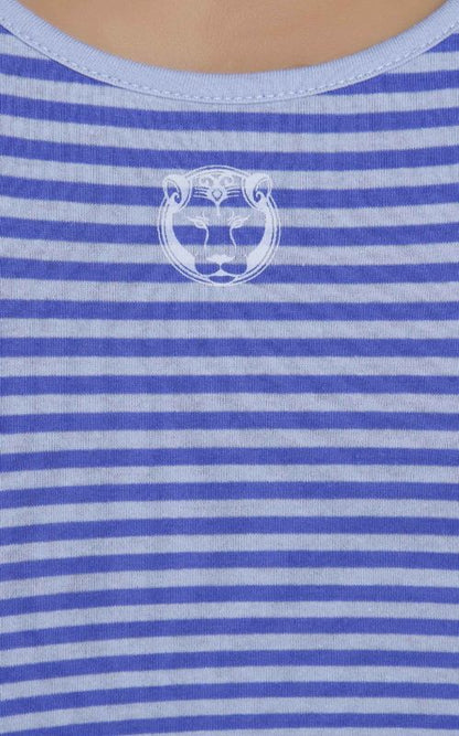 Aria Leya - Yoga Top - Seaside Sunset - Blue stripes Aria Leya, Blue stripes, Designer collection, Yoga top - bare essentials