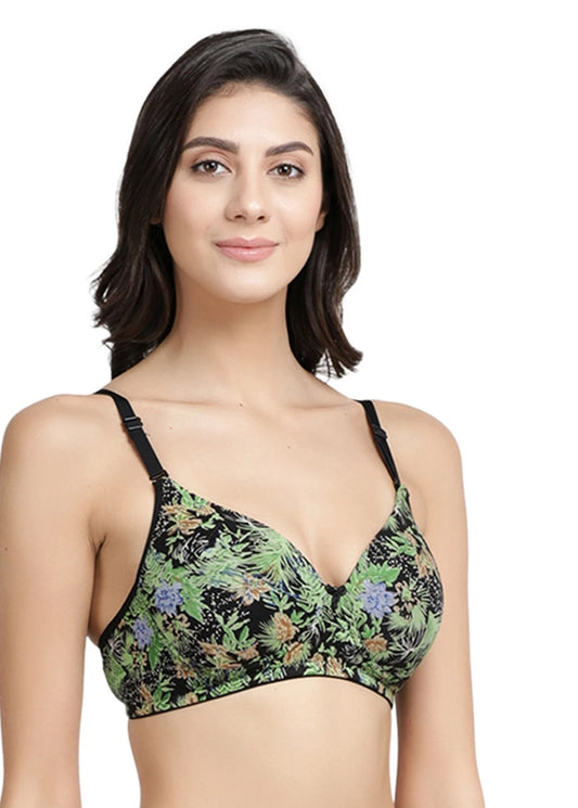 Non-Padded Non-Wired Full Coverage Spacer Cup Bra in Light Grey