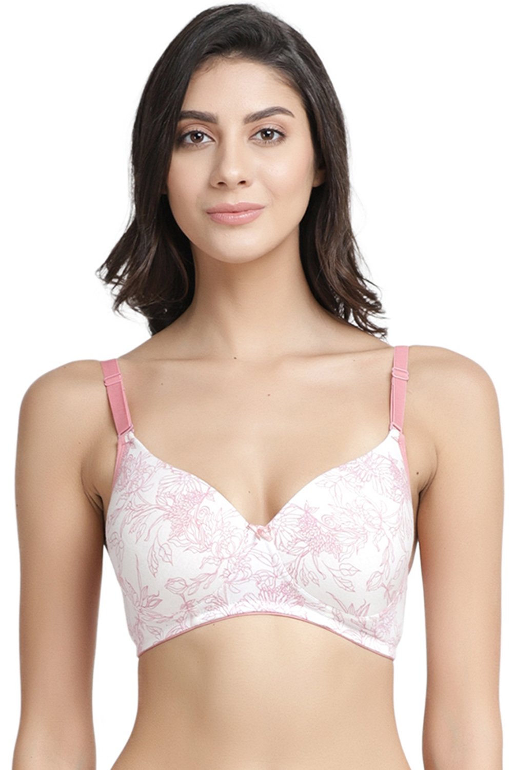 InnerSense Women's Organic Cotton Antimicrobial Seamless Side Support Bra -  Pink