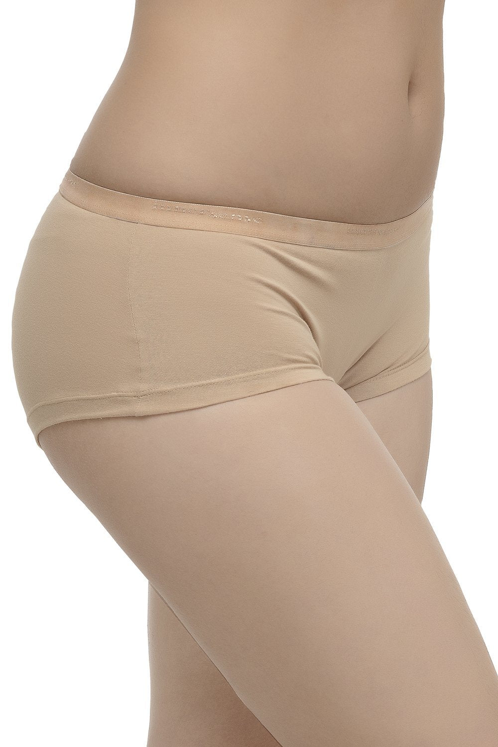 Buy GLAMORAS Women's 100% Cotton Lycra Seamless Mid-Rise Boxer Brief Boyshort  Panty,(Pack of 2) Black-Beige, Free Size at