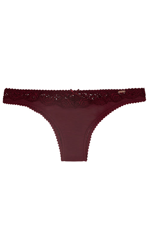 Aria Leya - Vintage Valentine Brazilian - Maroon Aria Leya, bridal, Bridal Collection, Designer collection, featured, Lace, Maroon, panties, Vintage, Women's briefs, Women's underwear - bare 