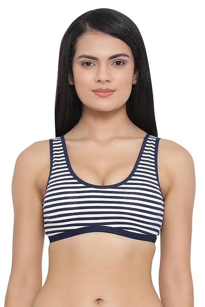 Cotton Padded Non Wired Printed Teen Bra in White – bare essentials