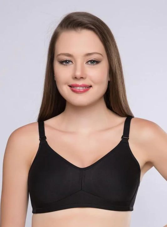 Trylo Double Layered Non-Wired Full Coverage Super Support Bra - Navy